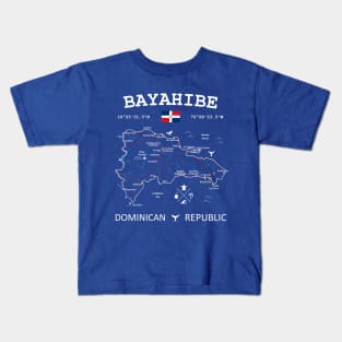 Bayahibe Dominican Republic Flag Travel Map Coordinates GPS Kids T-Shirt